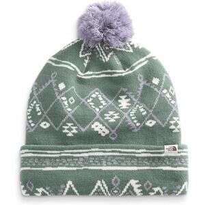 The North Face Ski Tuke Pom Hat Adult Beanie Green Grey White Purple NWT